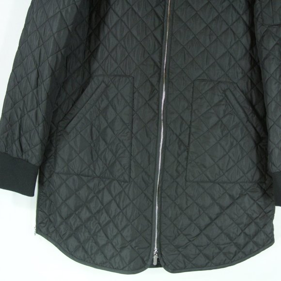 NEW Zella Longline Quilted Bomber Jacket in Black size M #2903 - Picture 7 of 11